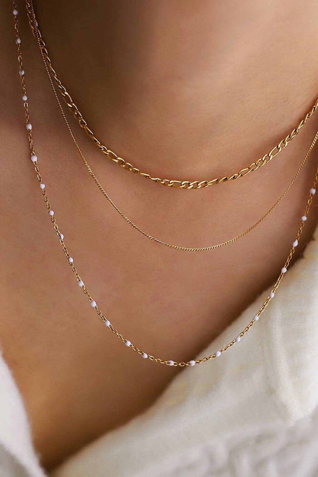 18K Gold Plated Waterproof Stainless Chain Necklace