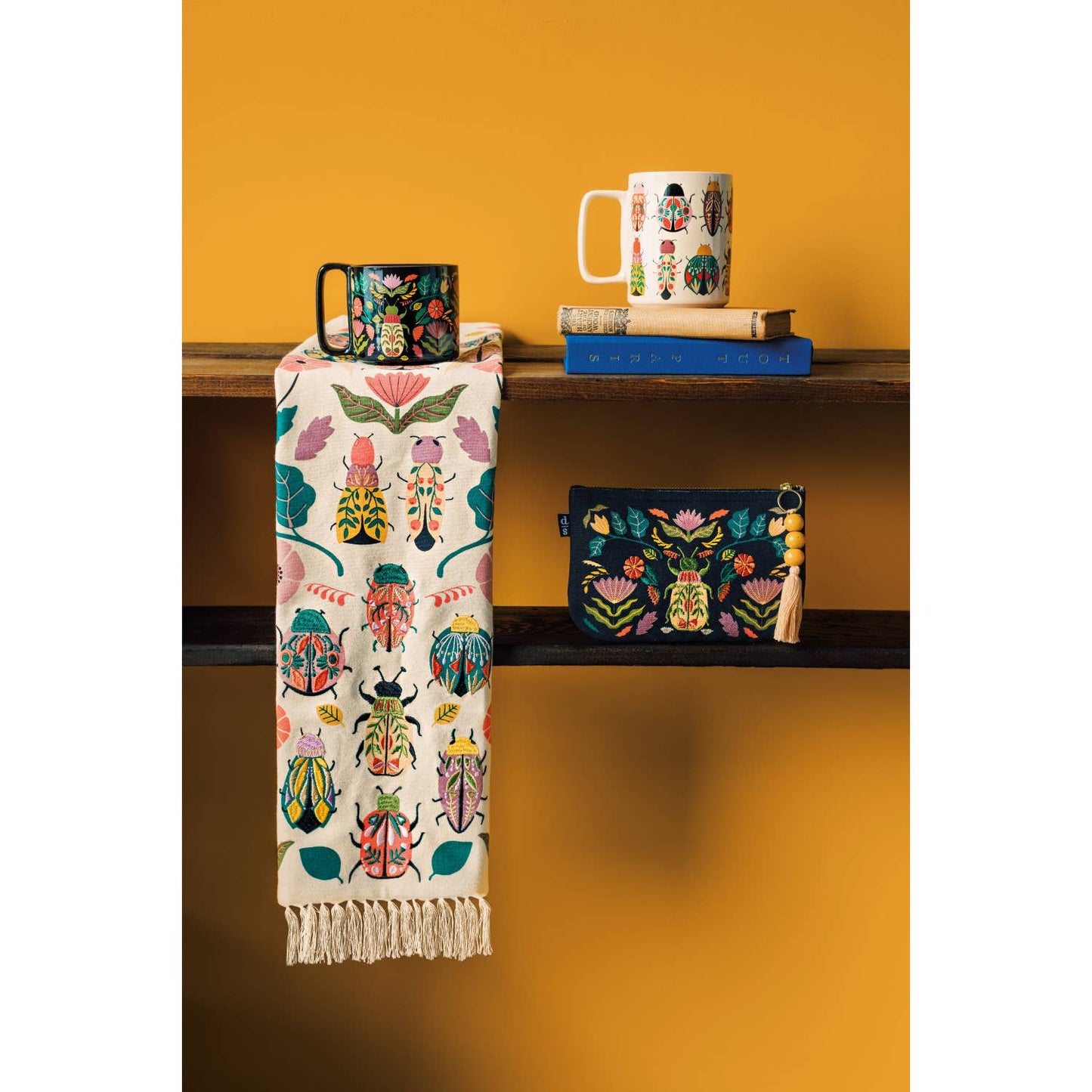 Fancy Bugs Embroidered Dishtowel