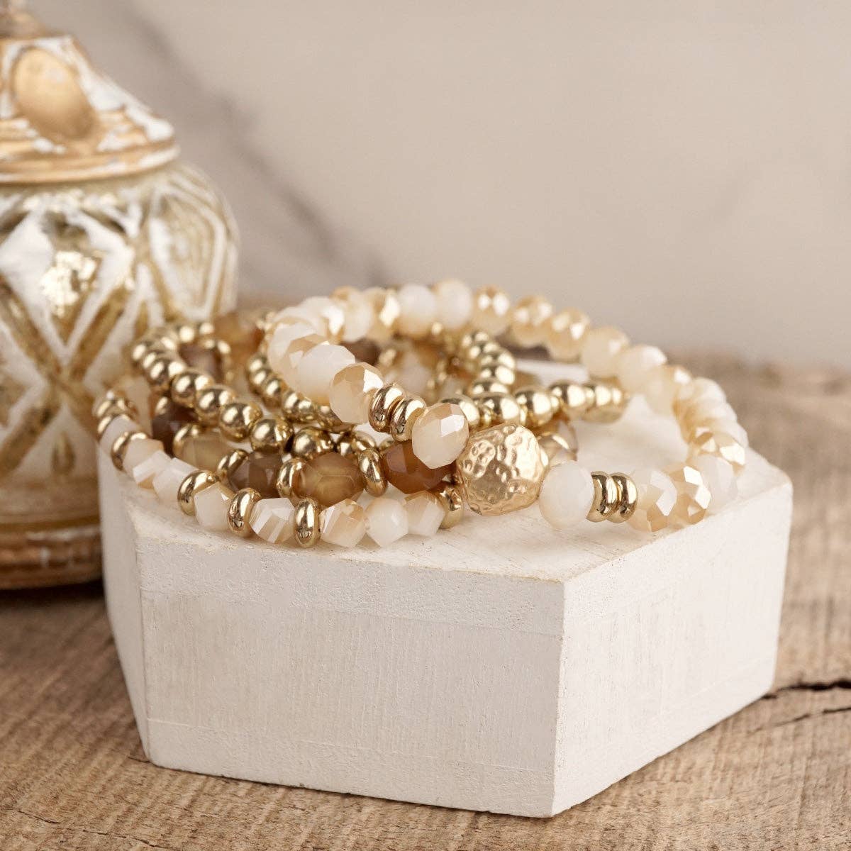 Golden Burgundy Bracelet Stack