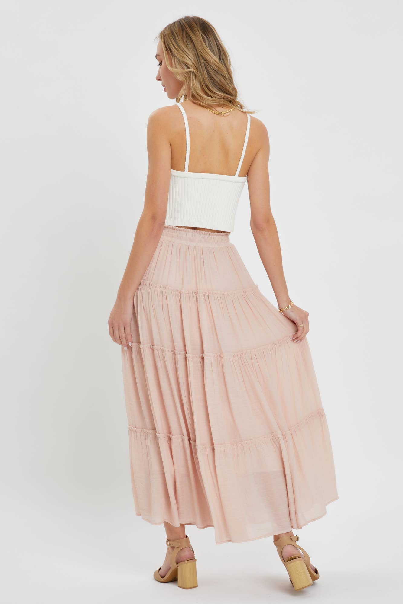Flowy Tiered Boho Maxi Skirt