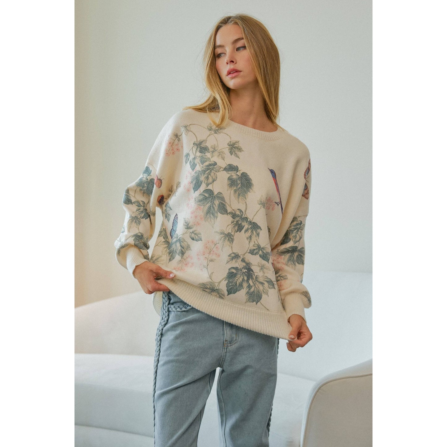 Poetic Woodland Flight Flora Knit Pullover