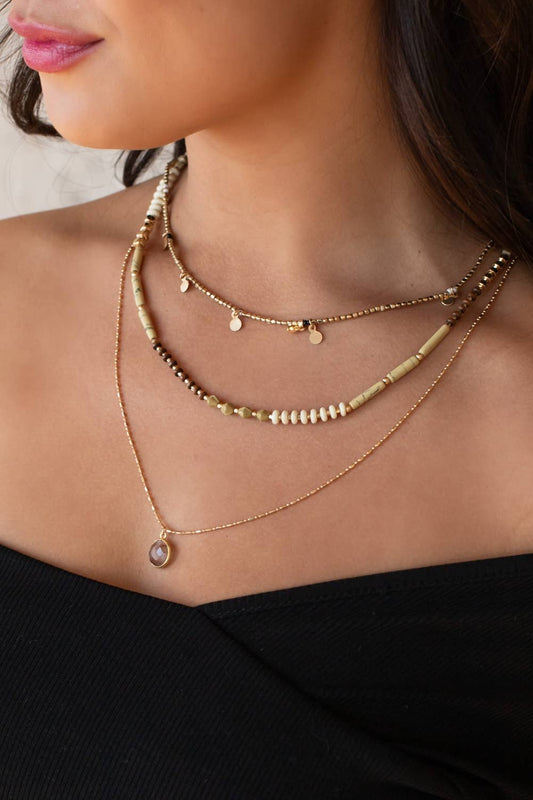 Golden Glow Multi-Strand Necklace