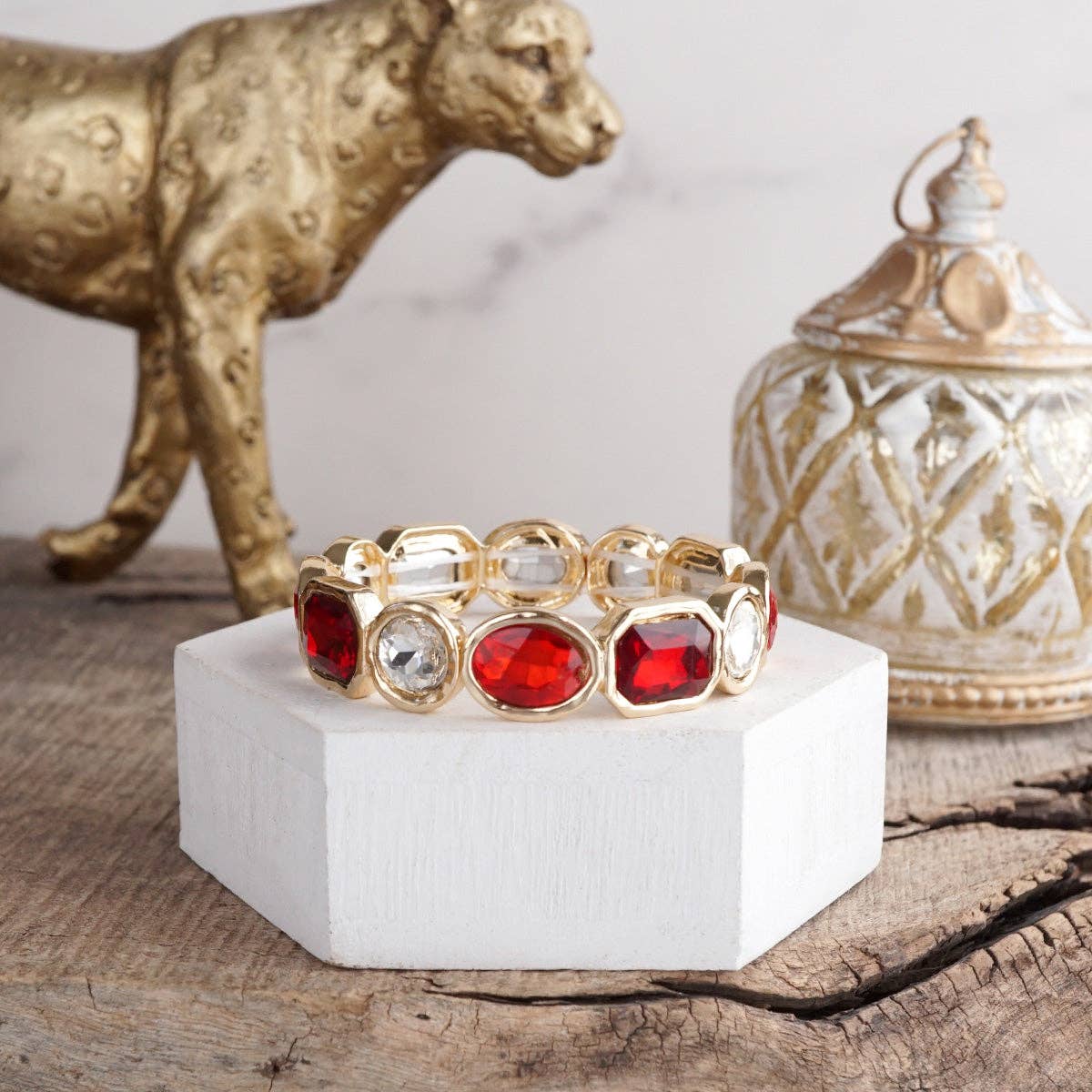Radiant Array – Statement Stretchy Gem Bangle