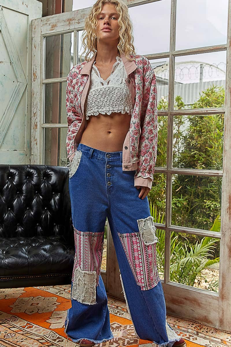 Vintage Pink Floral Quilted Jacket