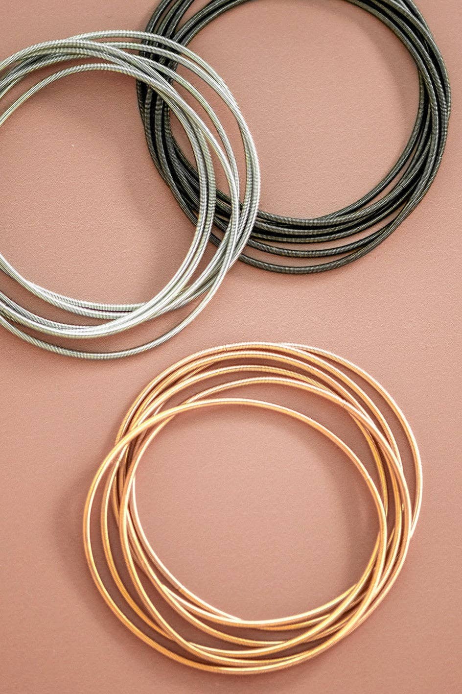 Stretchy Layered Guitar String Bracelet Set