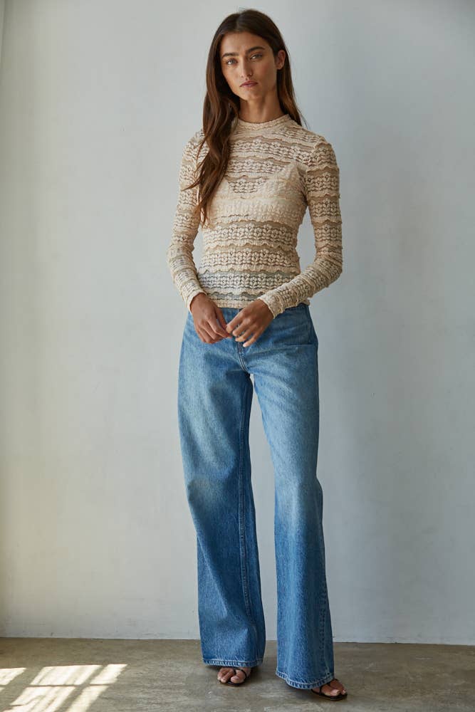 The Softest Lace Mock Neck Layering Top – 2 color options