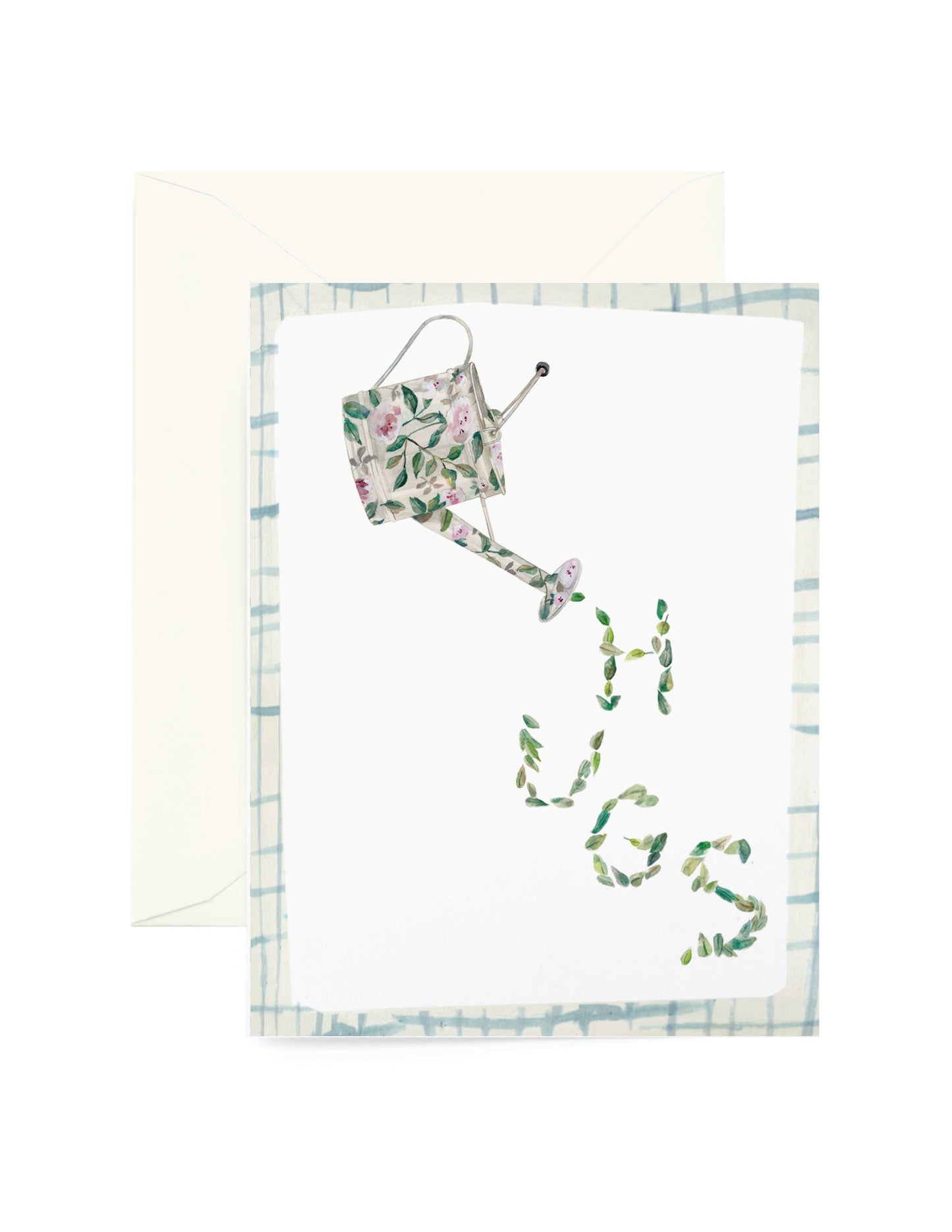 Watering Can Hugs Greeting Card