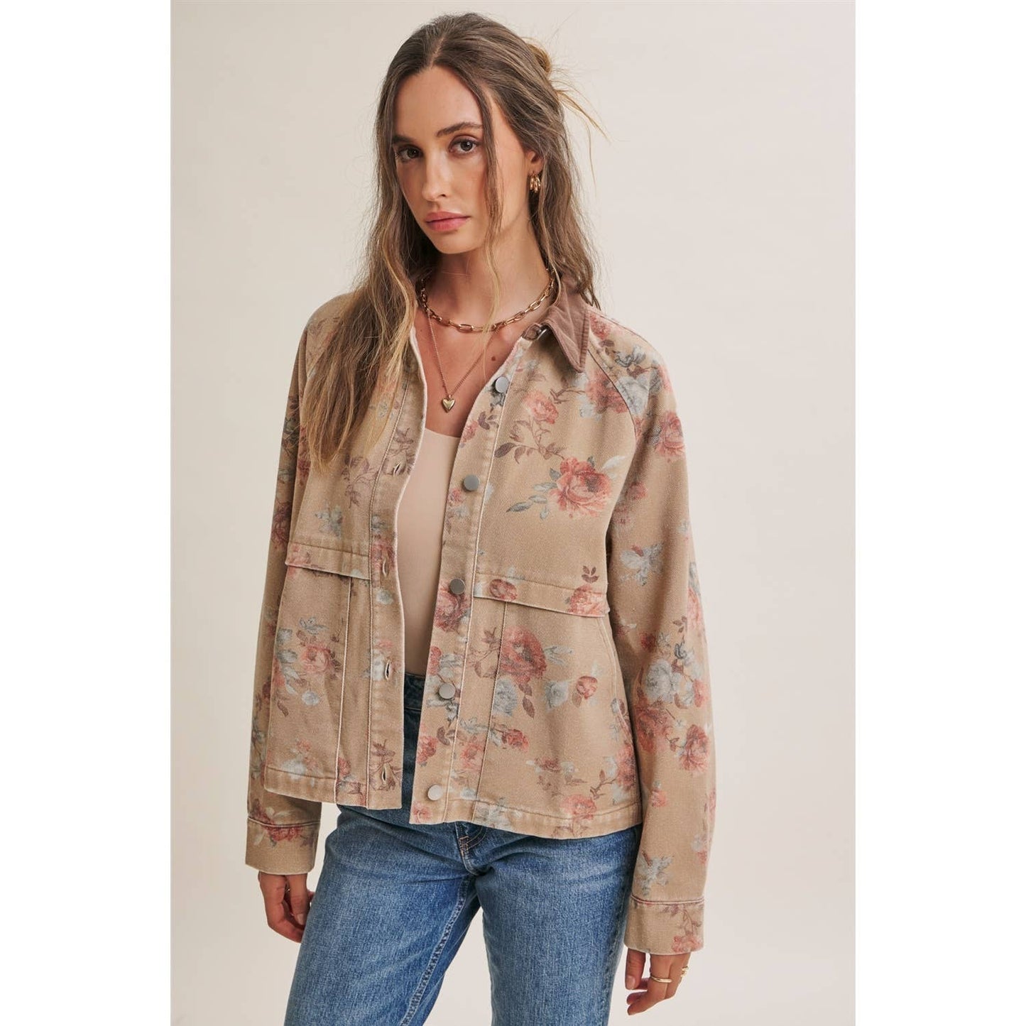 Wild Rose Vintage Wash Twill Jacket