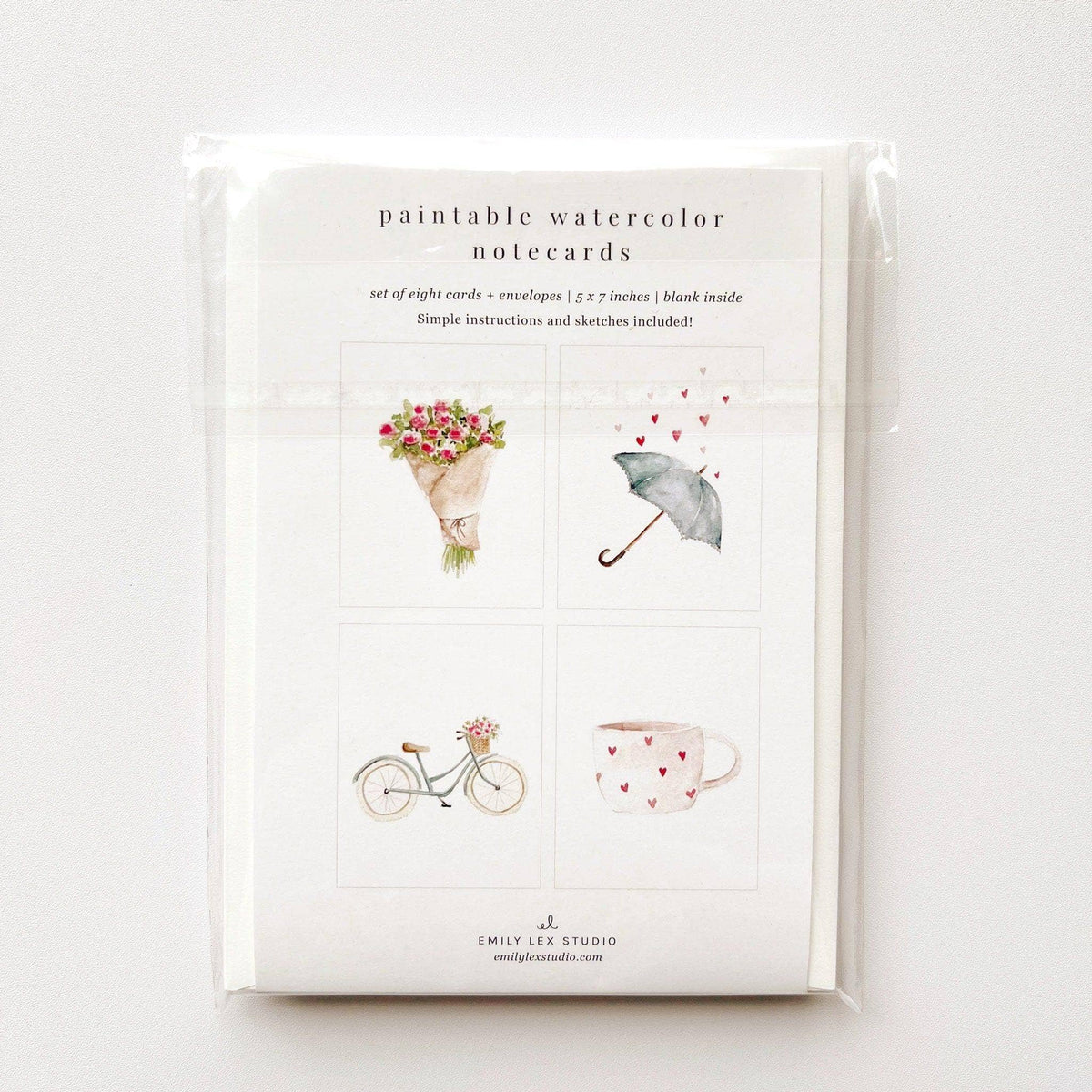 Love sweet love paintable watercolor notecard set