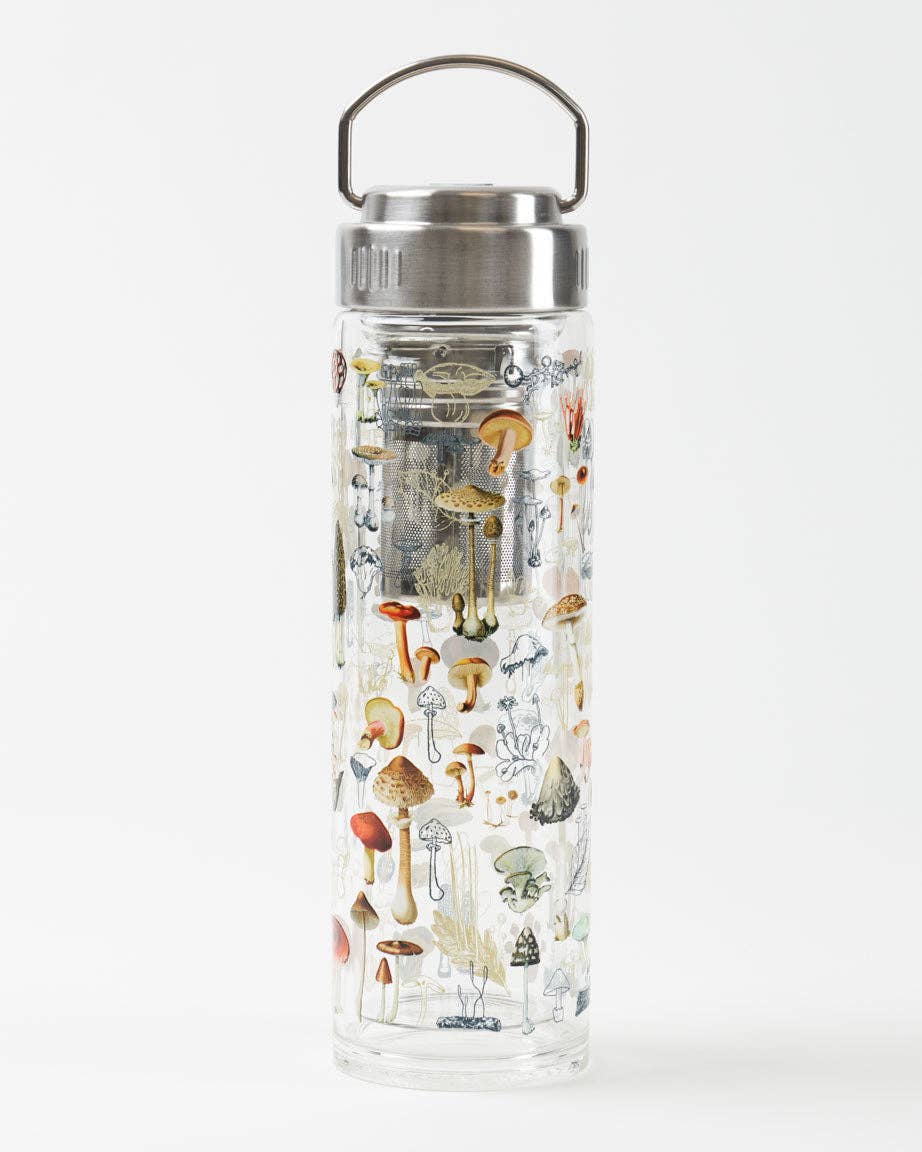 Woodland Mushroom Glass Infuser Bottle | 15 oz