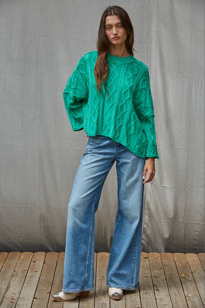 100% Cotton Cable Knit Sweater