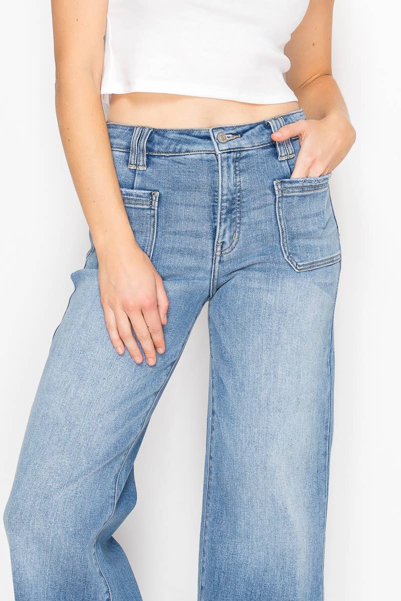 Eco Friendly Fabric  High Rise Slim Palazzo Jeans