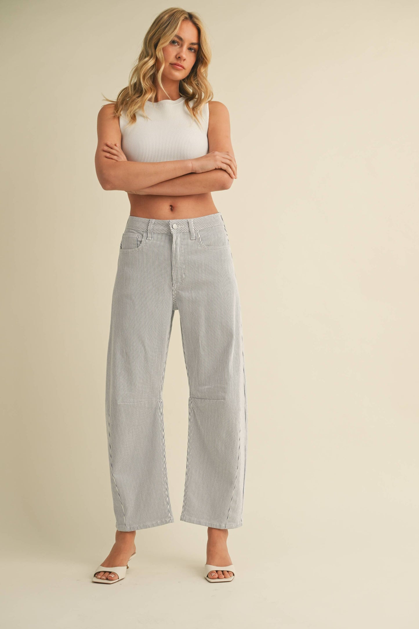 Nautical Stripe Barrel Jean