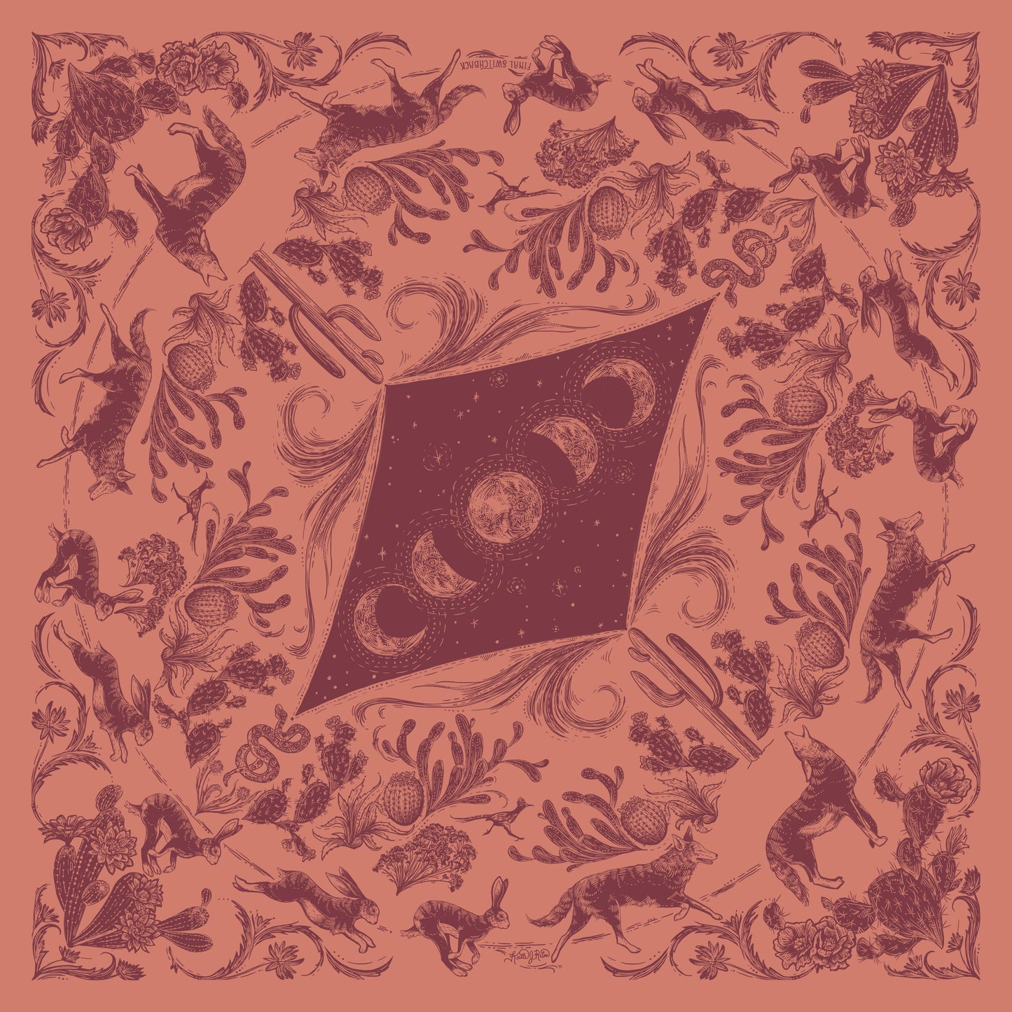 Desert Nights Premium Discharge Cotton Bandana - Terracotta