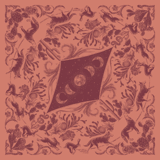 Desert Nights Premium Discharge Cotton Bandana - Terracotta