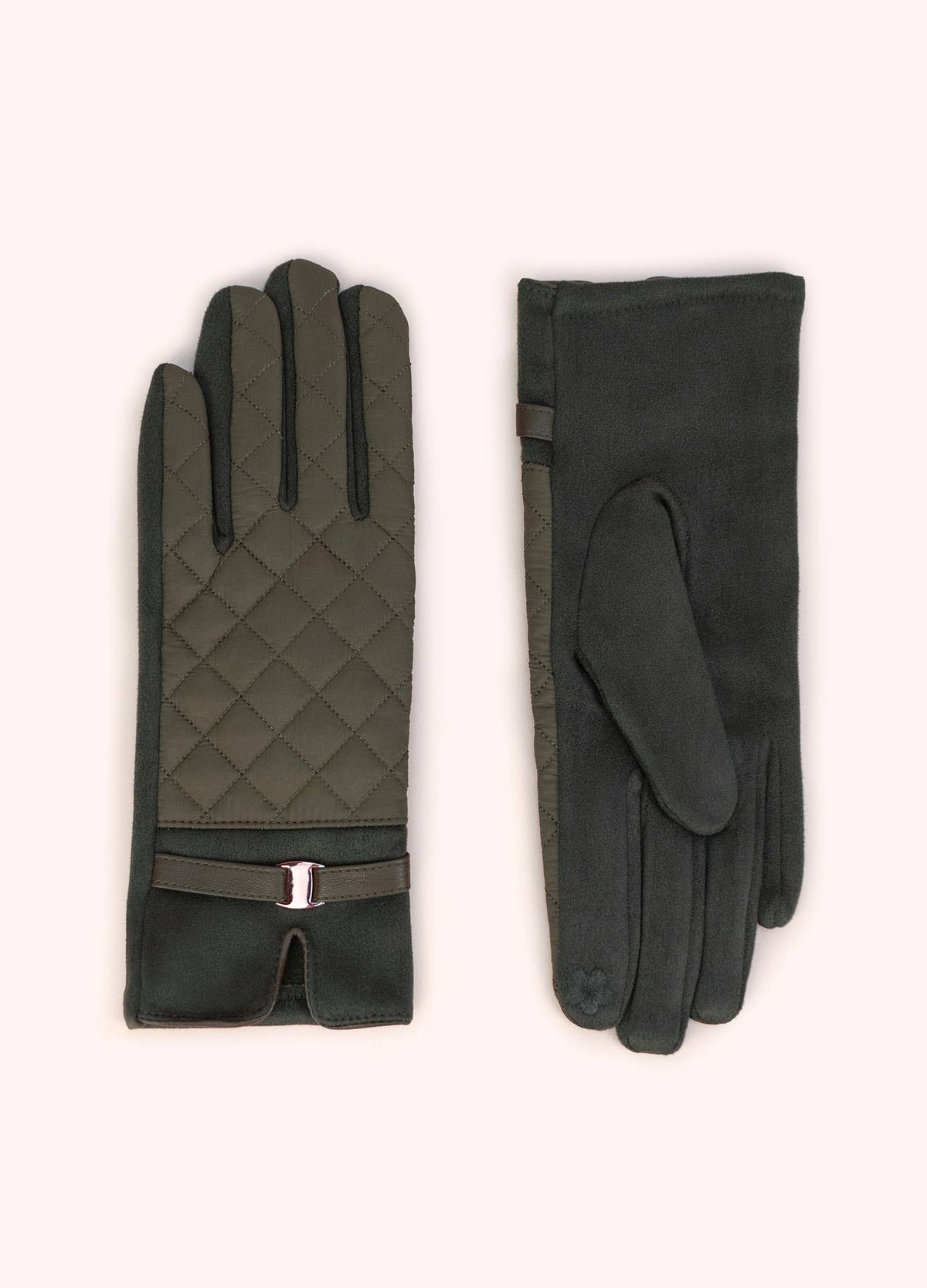 Penelope Quilted Gloves in Moss