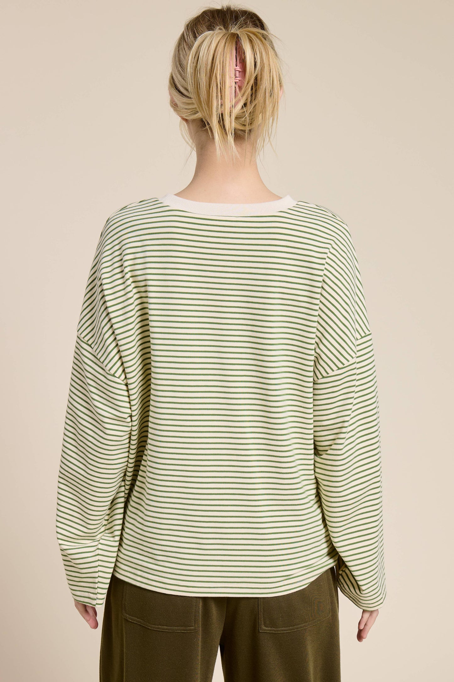 Striped Oversized Long Sleeve Top