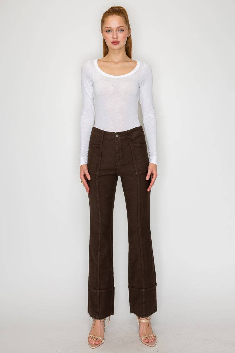 Tummy Control High Rise Jeans - Chocolate
