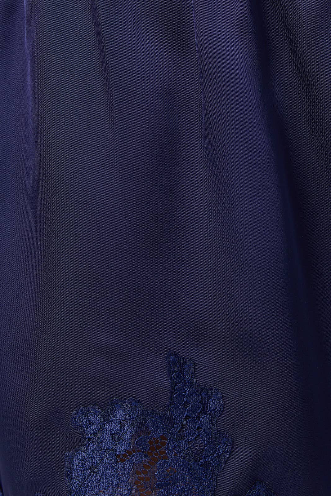 Navy Mid Rise Lace Trim Satin Shorts