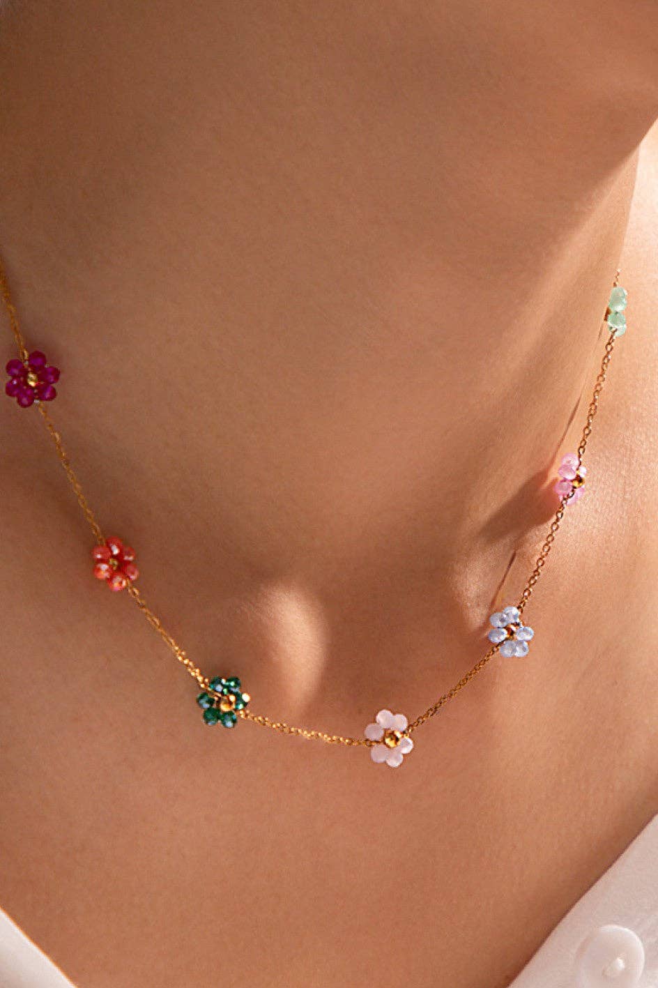 18K Gold Plated Waterproof Pretty Flowers Necklace