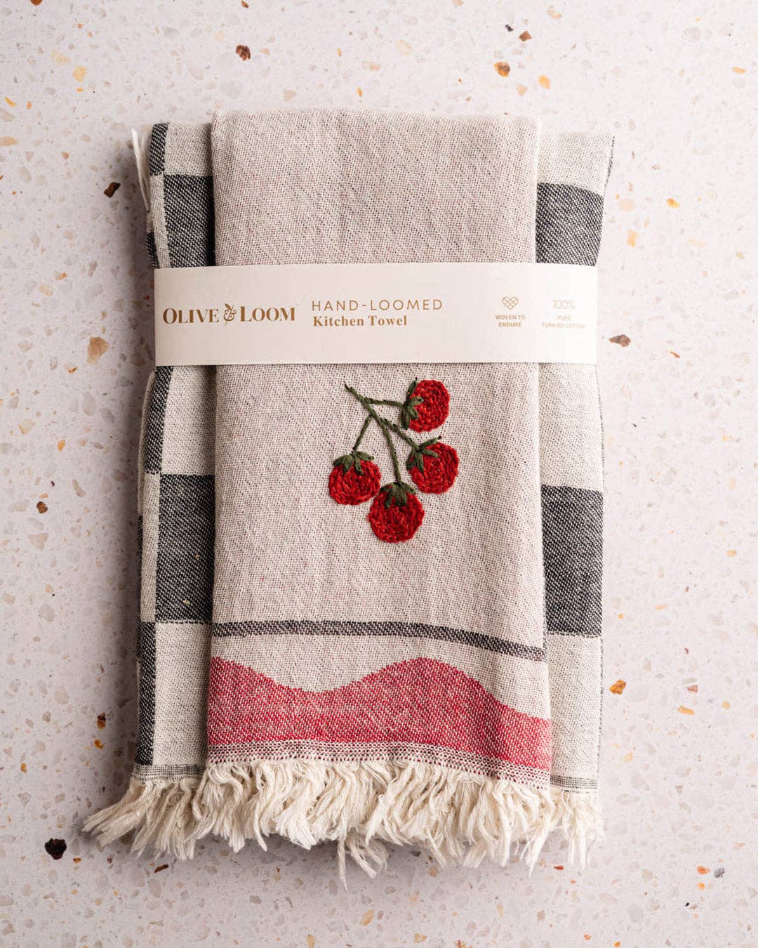 Tomato - Hand Stitched Turkish Cotton Kitchen Towel