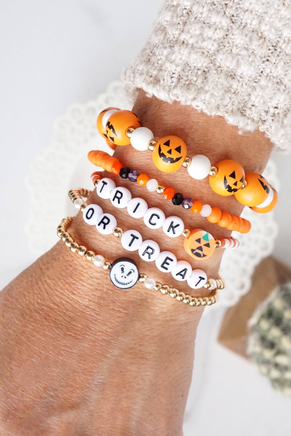 Halloween Beaded Bracelet Stack
