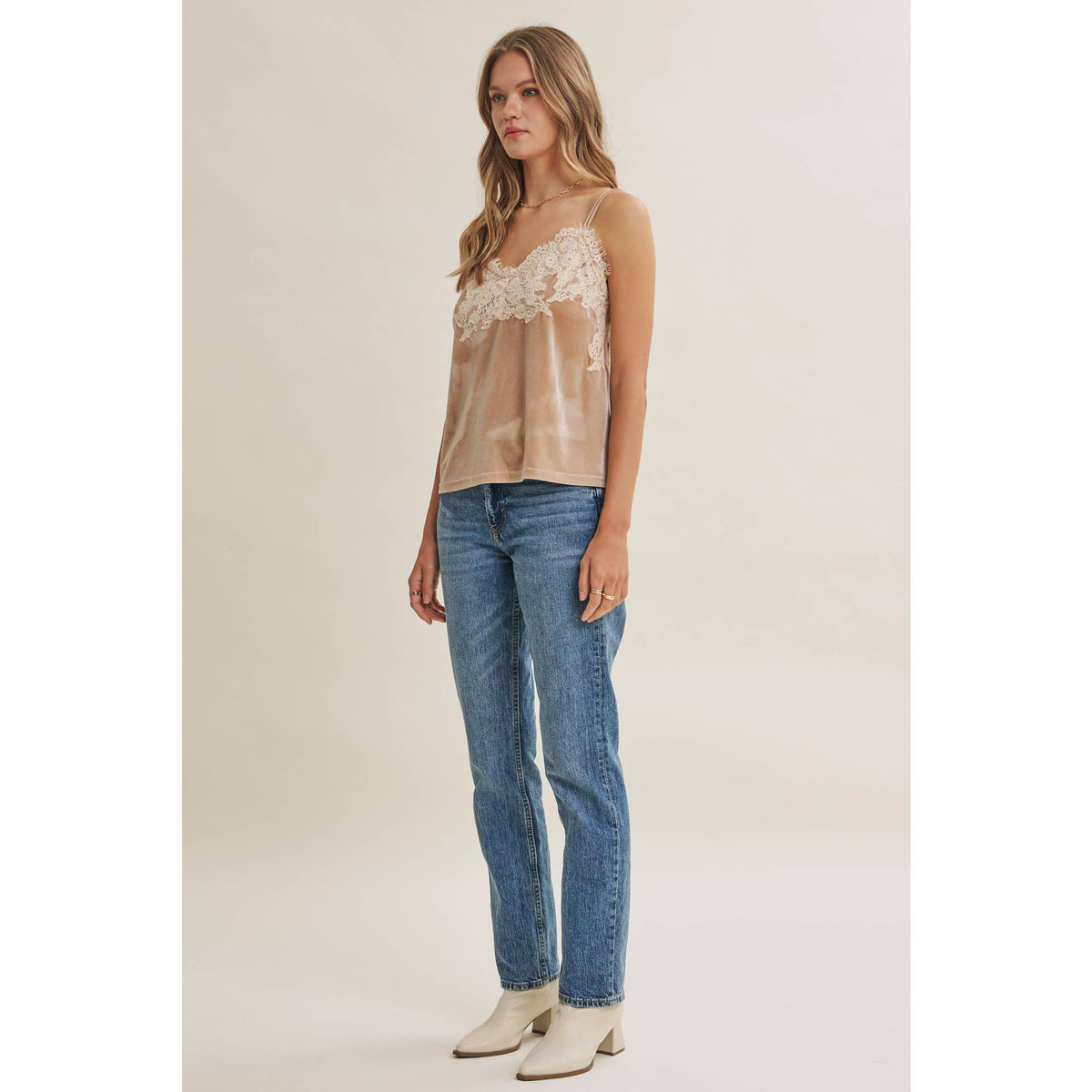 Eyelash Lace Velvet Cami