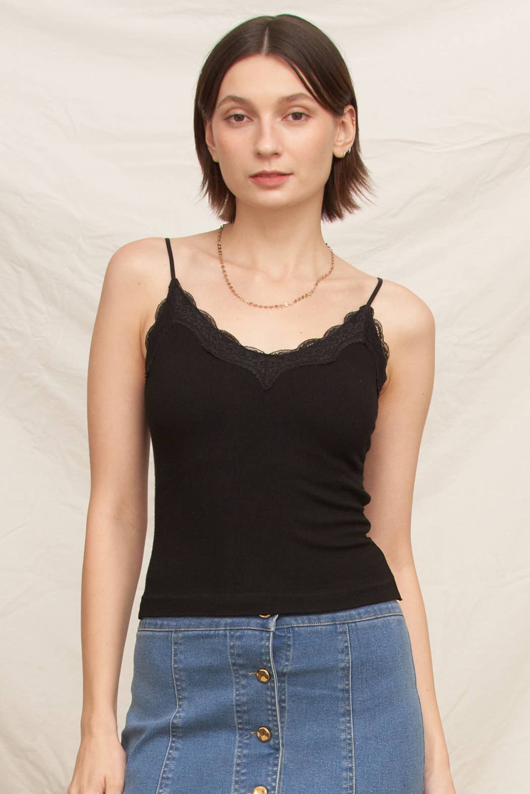Lace Cami Top with Built-in Bra
