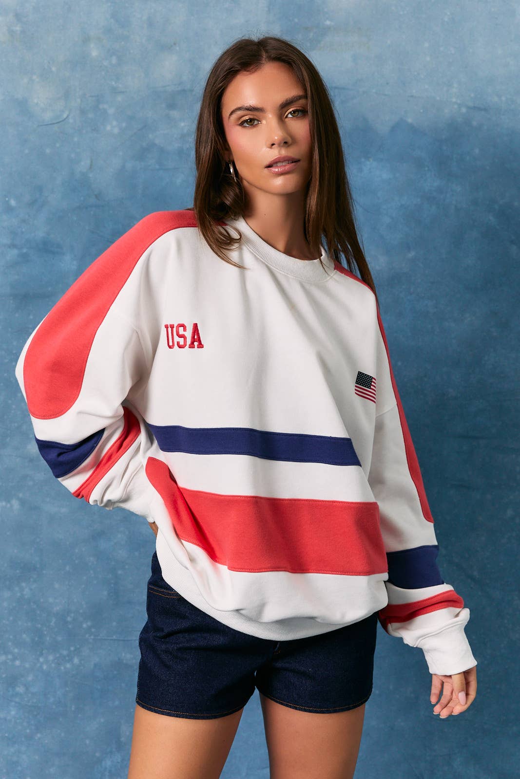 USA Vintage Colorblock Sweatshirt