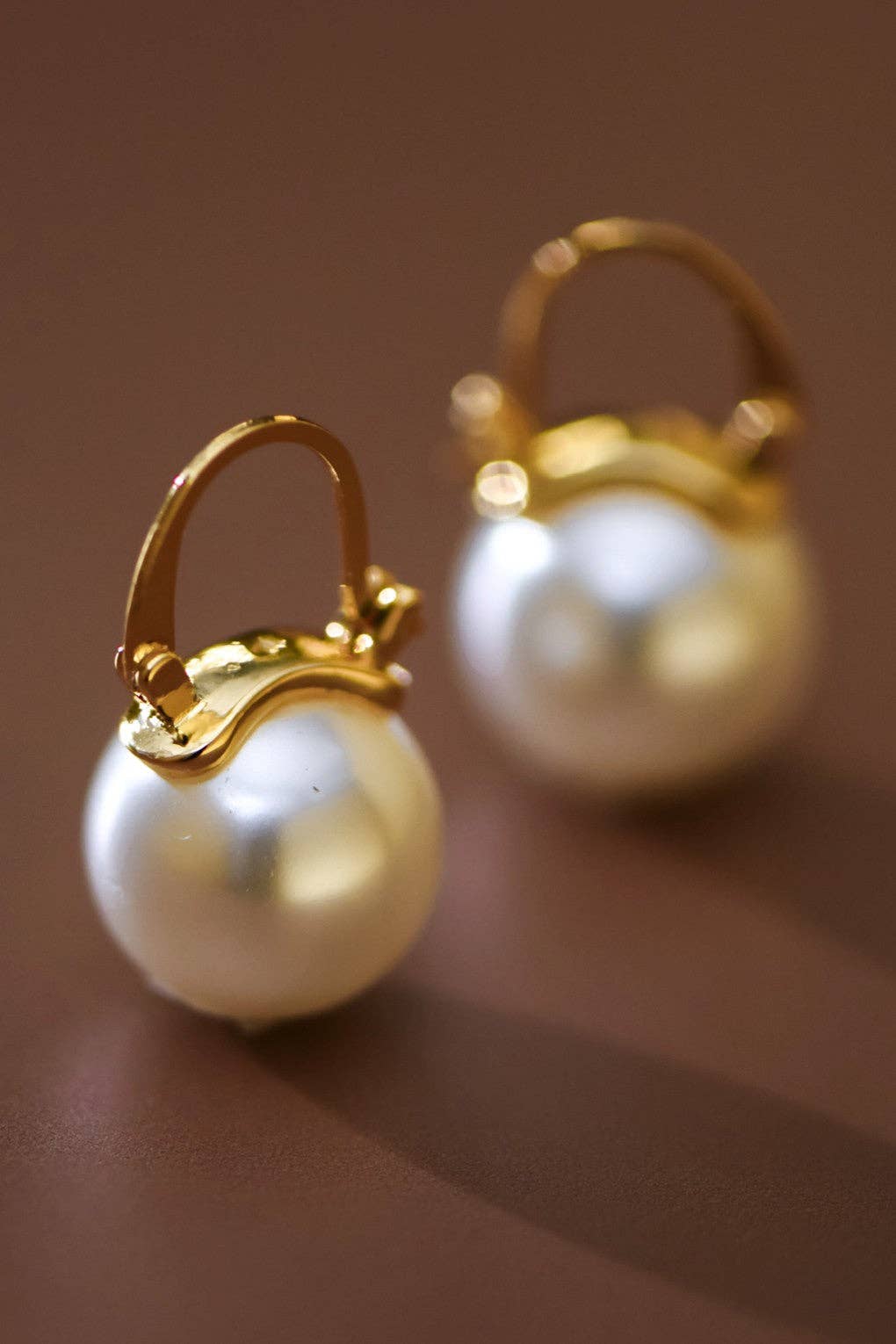 18K Gold plated Stainless Steel Pearl Drop Earrings