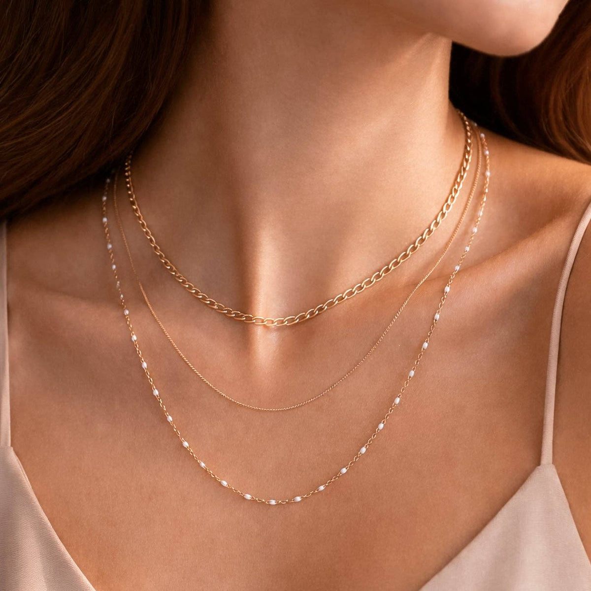 18K Gold Plated Waterproof Stainless Chain Necklace