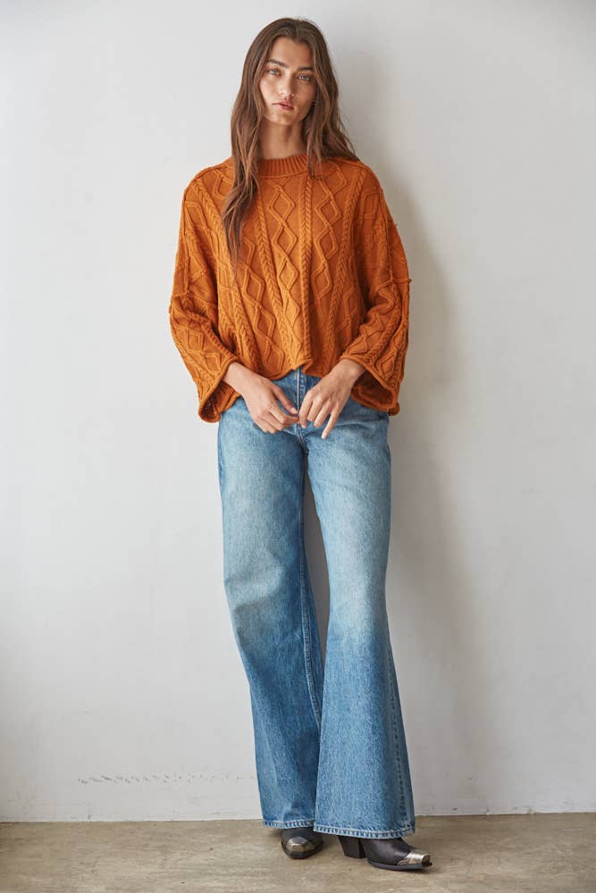 100% Cotton Cable Knit Sweater