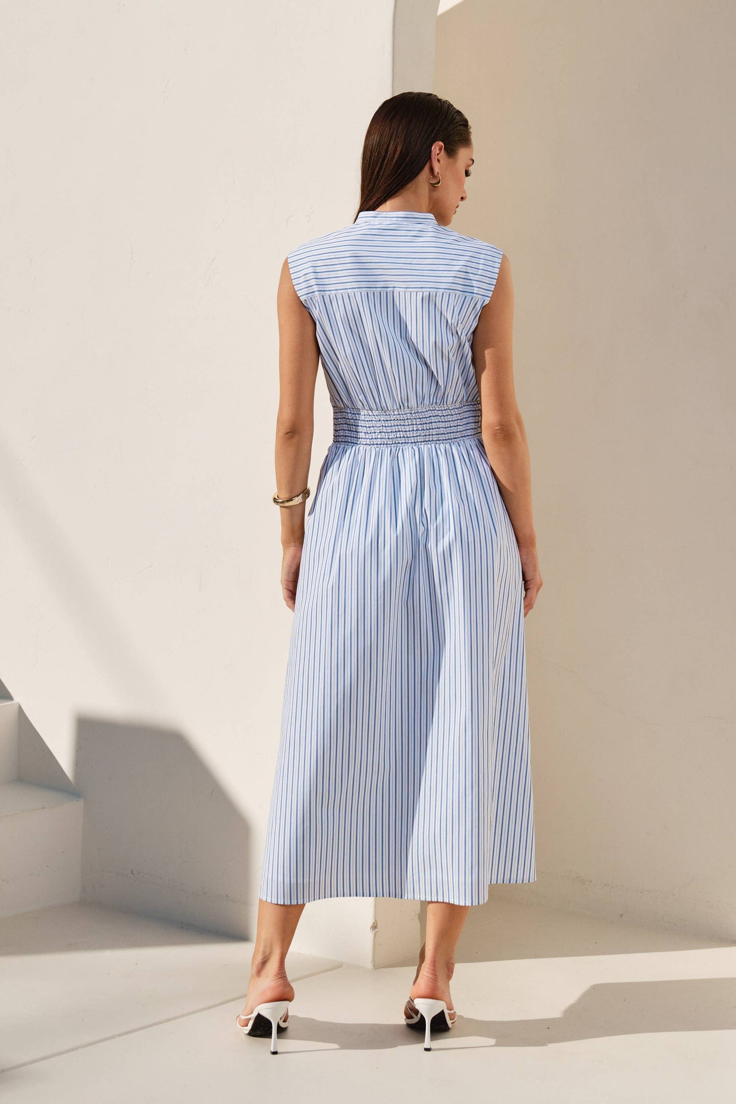 Nautical Striped Maxi Dress