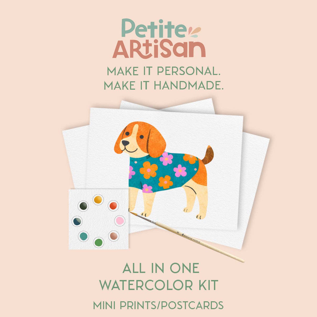 Super Pups Watercolor Postcard Kit- All in One Set