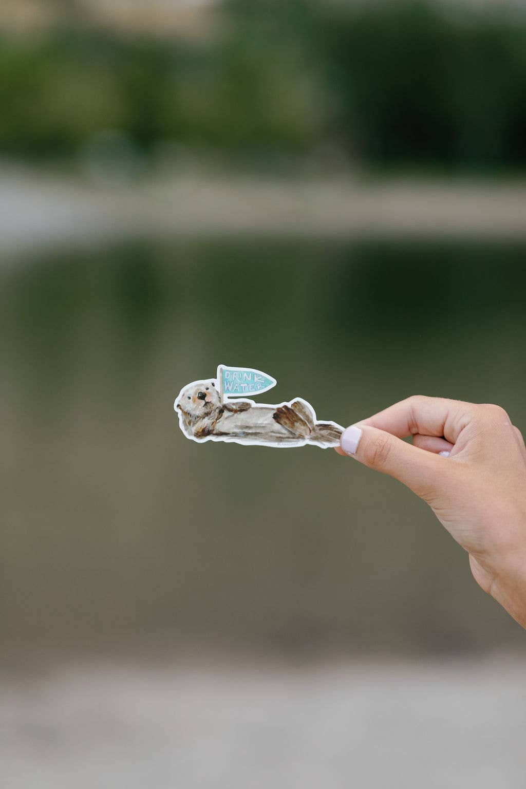 Otter Drink Water Reminder Sticker