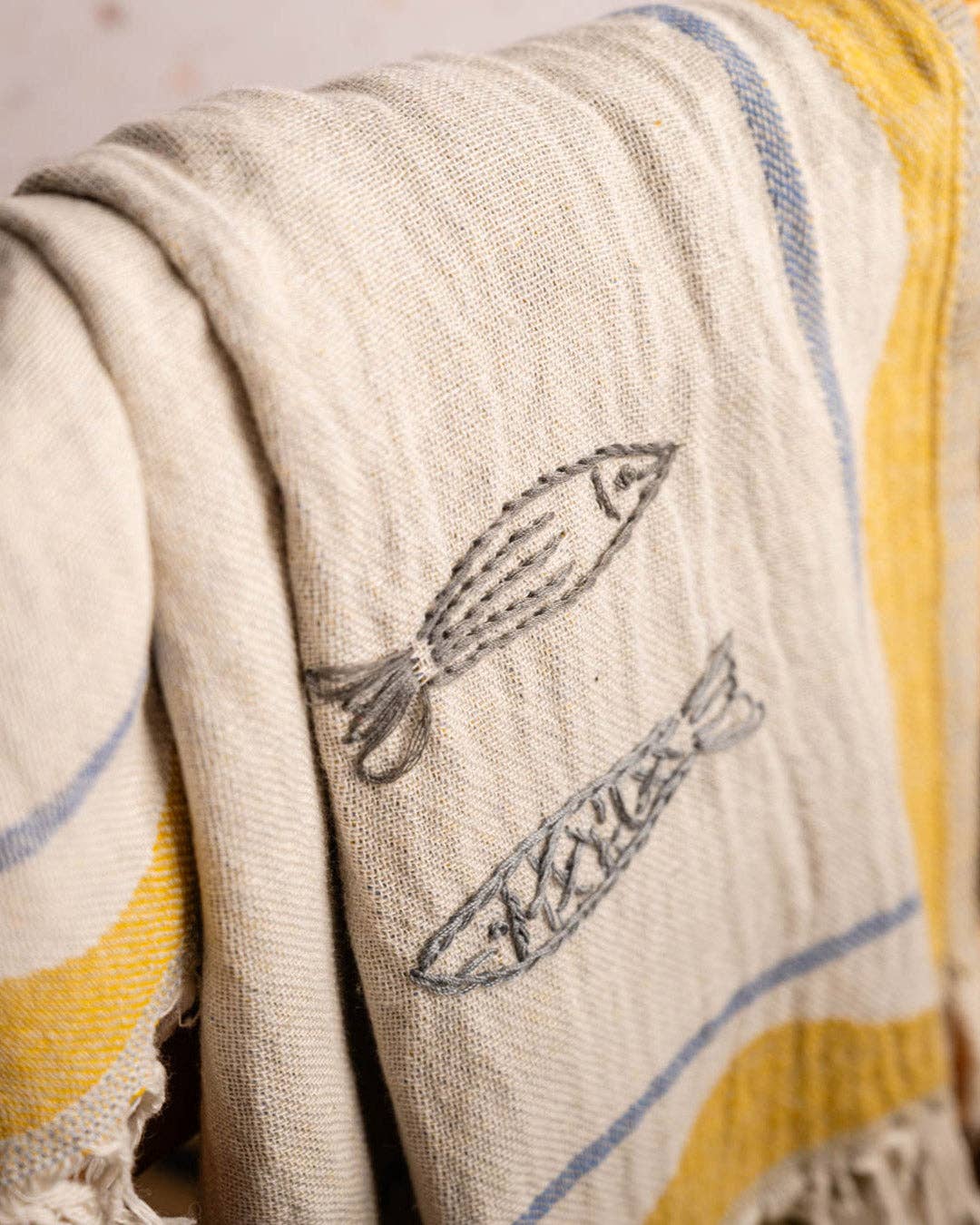 Sardine - Hand Stitched Turkish Cotton Kitchen Towel