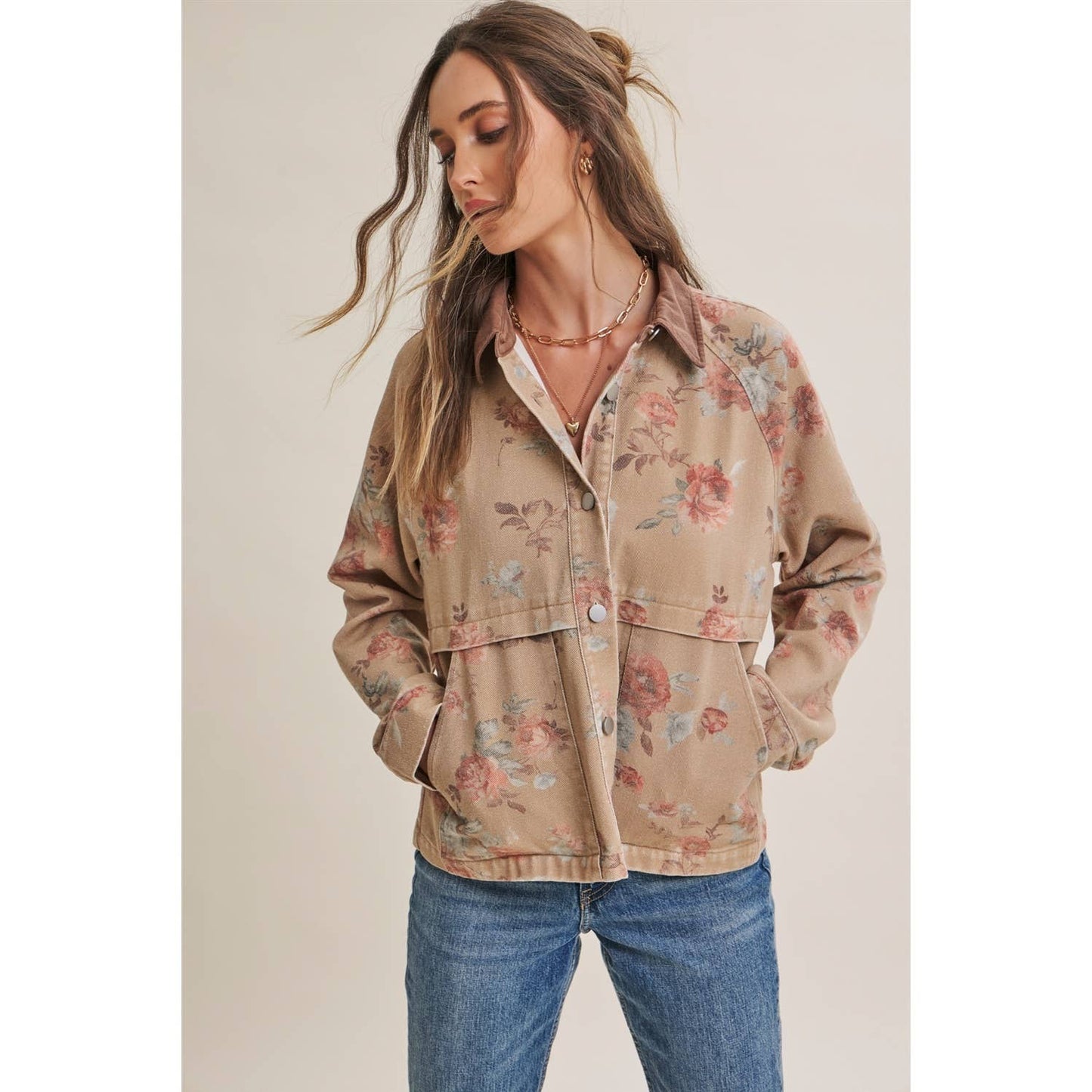 Wild Rose Vintage Wash Twill Jacket