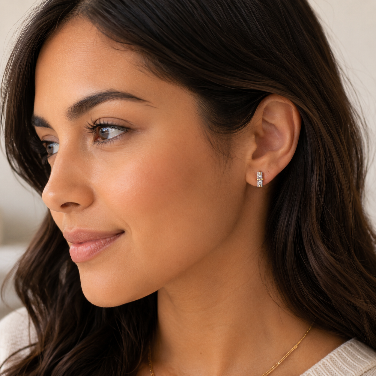 Druzy Bar - Silver - Gold Earrings