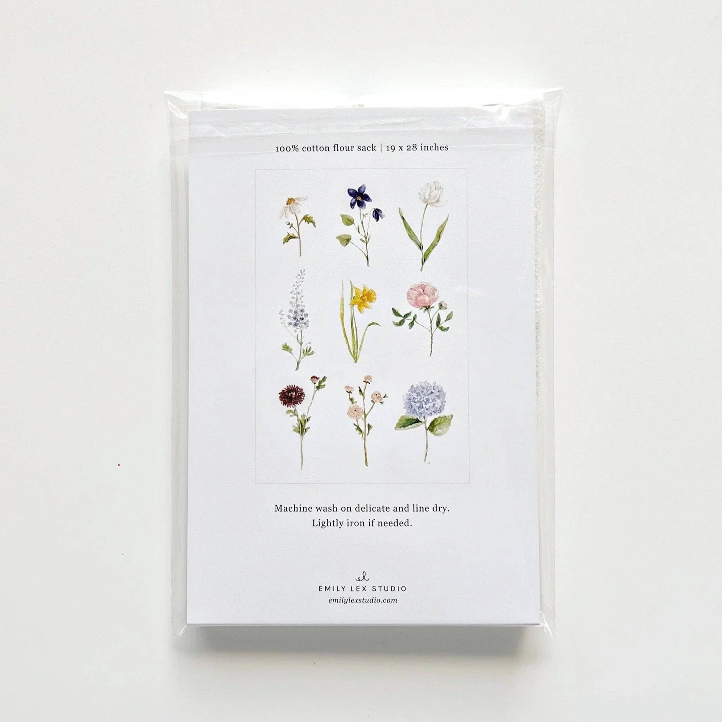 Garden flowers cotton flour sack tea towel