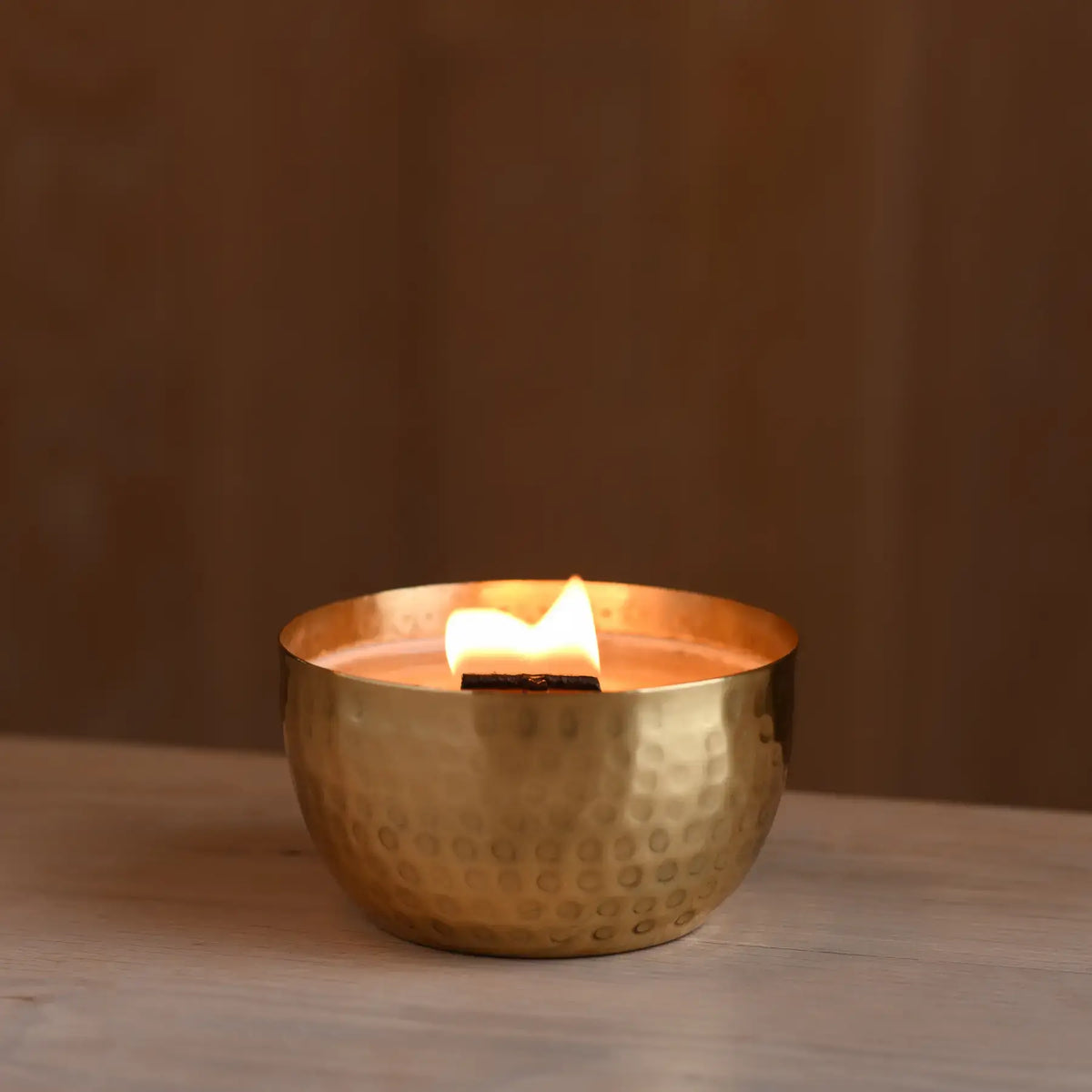 Sandalwood & Cloves-Solid Brass 14oz Pure Soy Candle