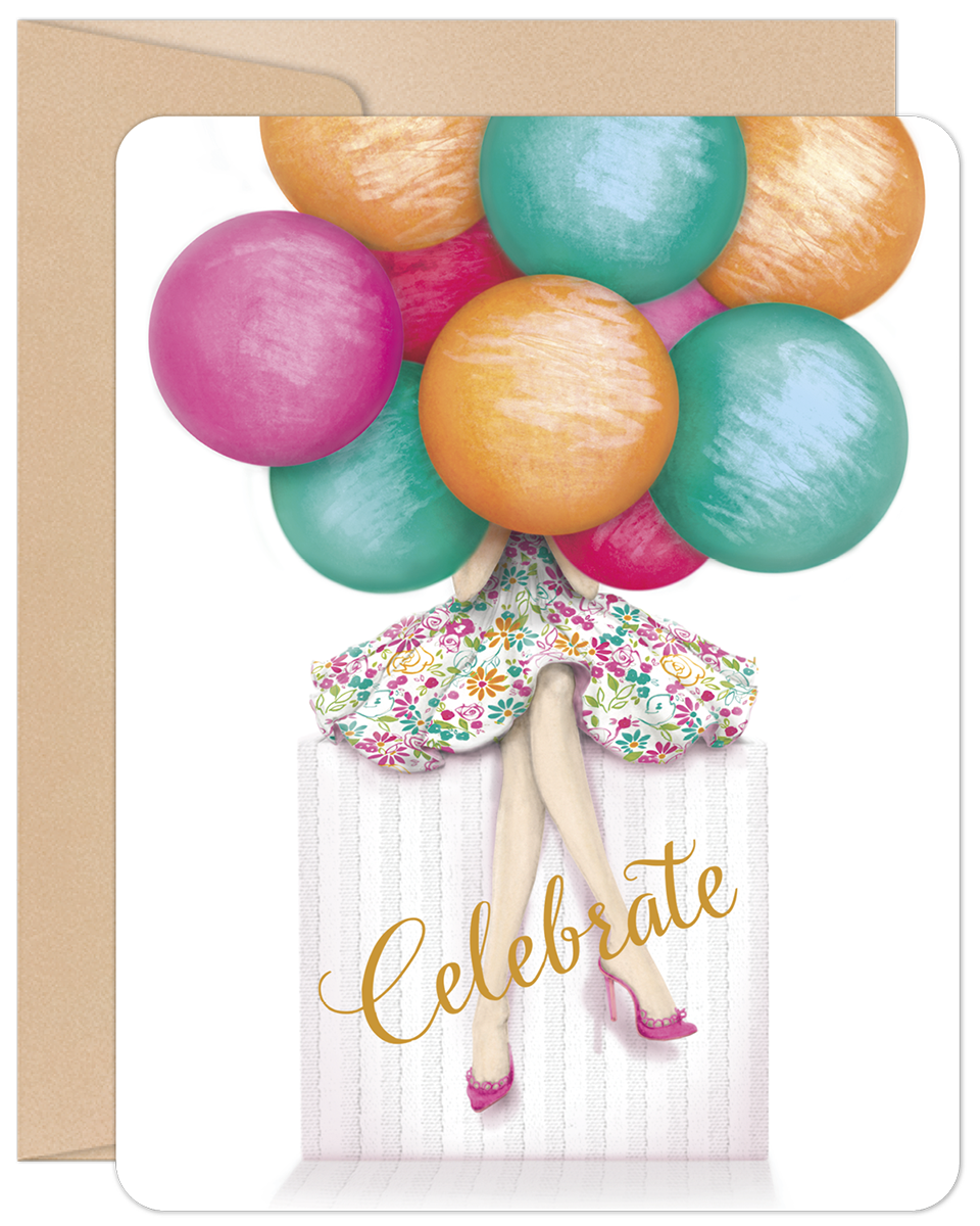 Peek a Balloon Birthday Card