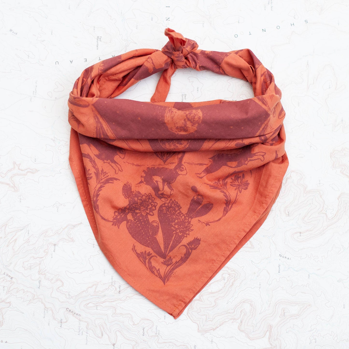 Desert Nights Premium Discharge Cotton Bandana - Terracotta