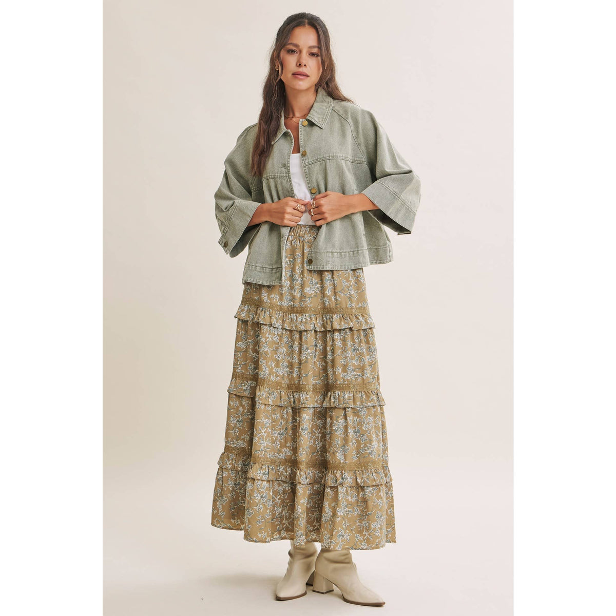 SEASONLESS MINERAL-WASHED COTTON TWILL UTILITY JACKET