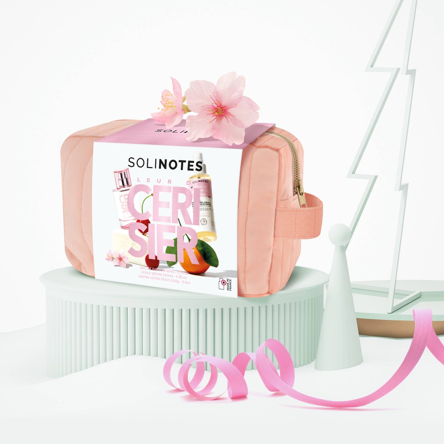 Cherry Blossom 3-Piece Beauty Gift Pouch