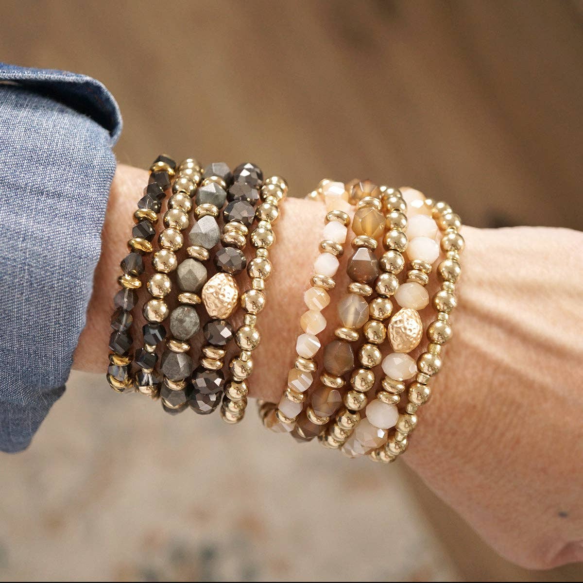 Golden Burgundy Bracelet Stack