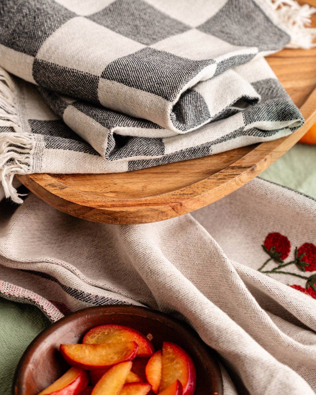 Tomato - Hand Stitched Turkish Cotton Kitchen Towel
