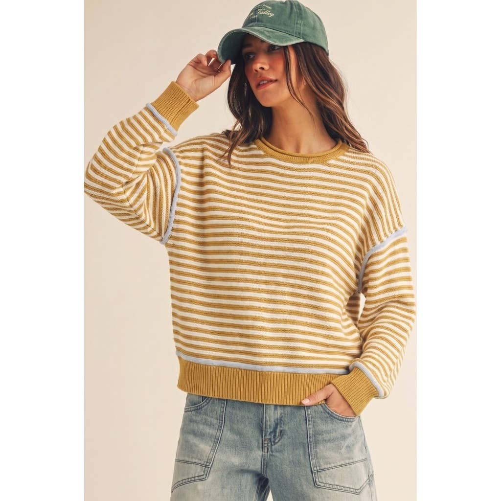 Weekend Stripe Textured Knit Pullover