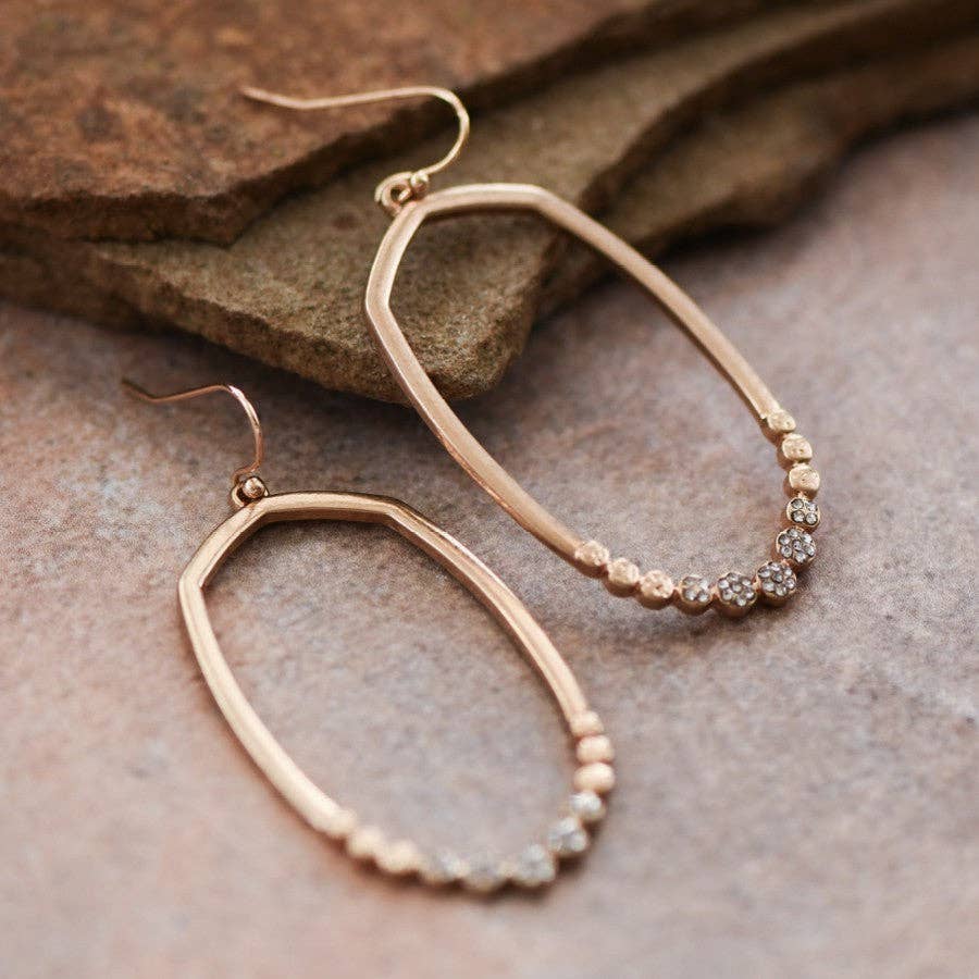 Gold Plated White Zirconia Drop Earrings