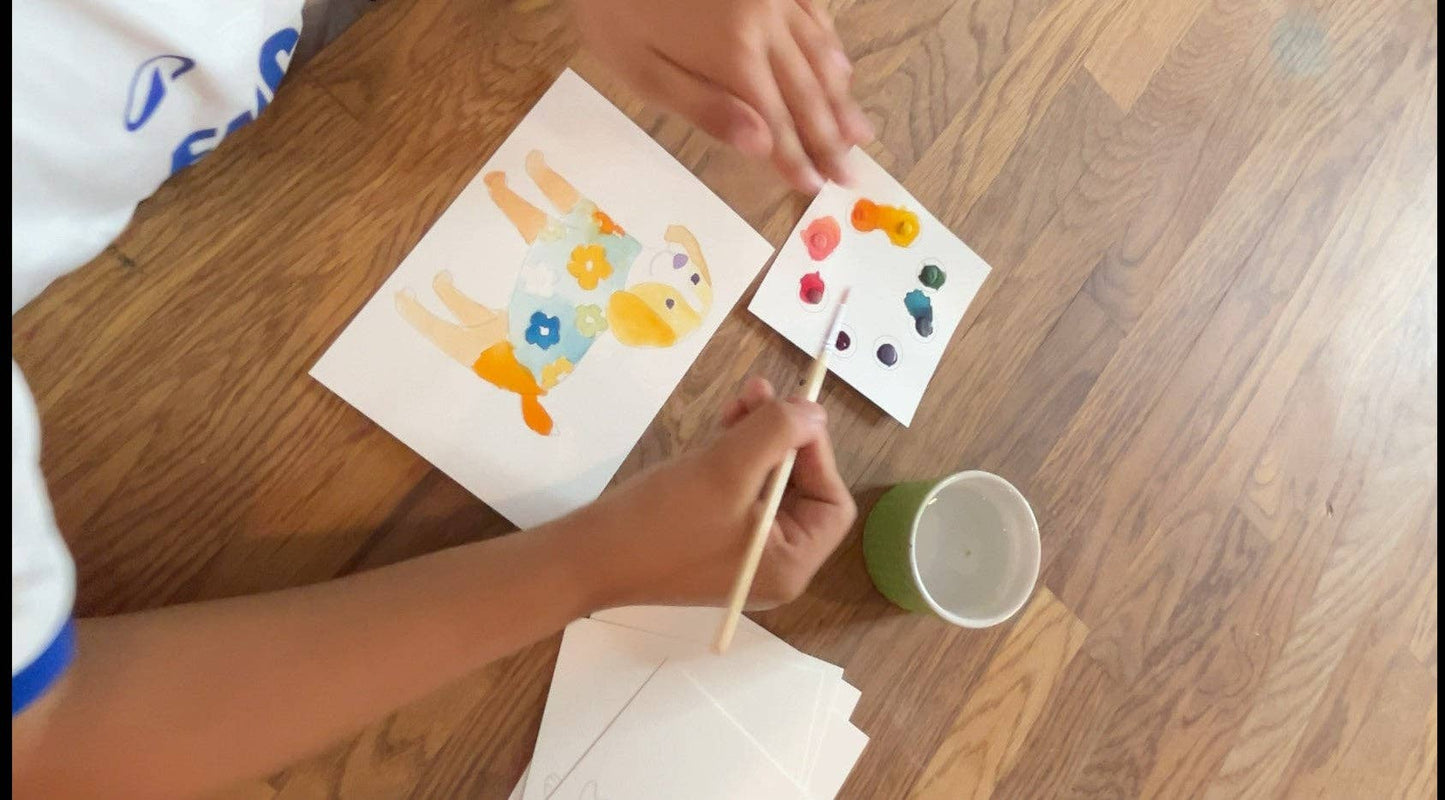 Super Pups Watercolor Postcard Kit- All in One Set