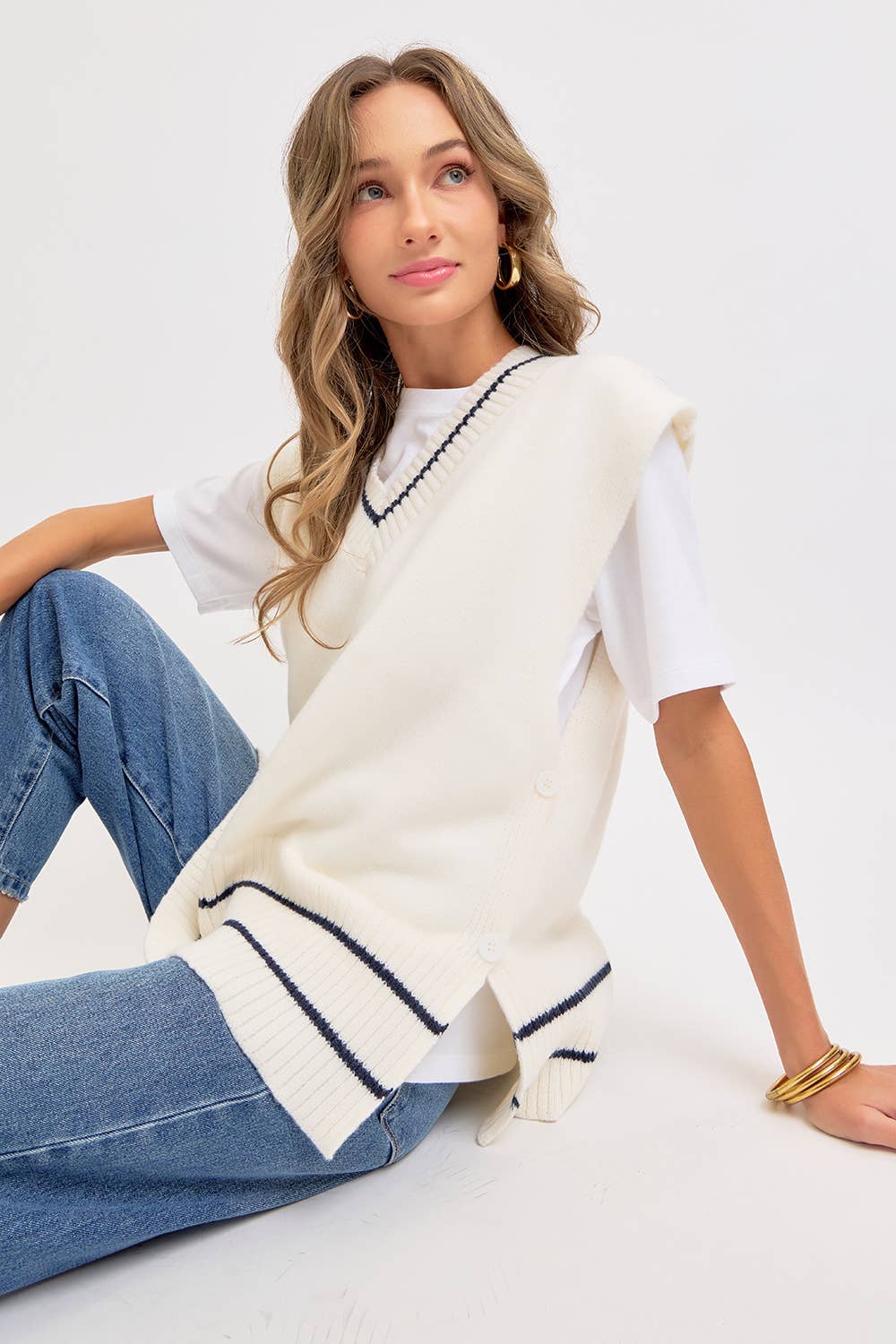 Super Soft Knit Poncho Sweater Vest